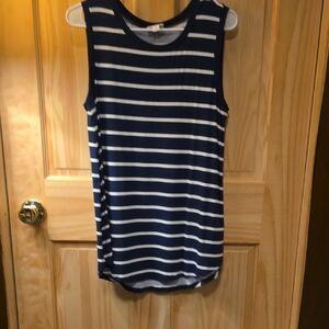 LuLaRoe Navy and White Striped Top
